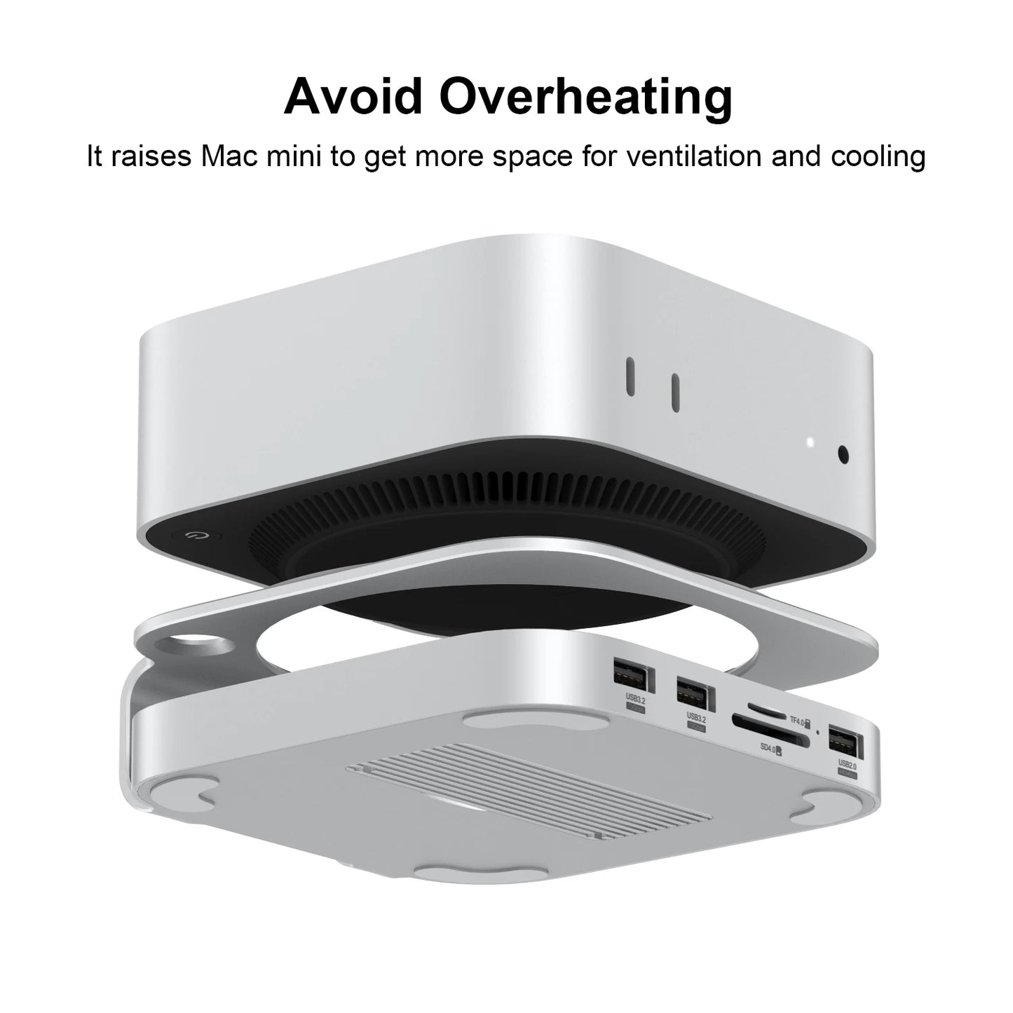 Aluminum Stand Hub for Mac Mini M4/M4 Pro