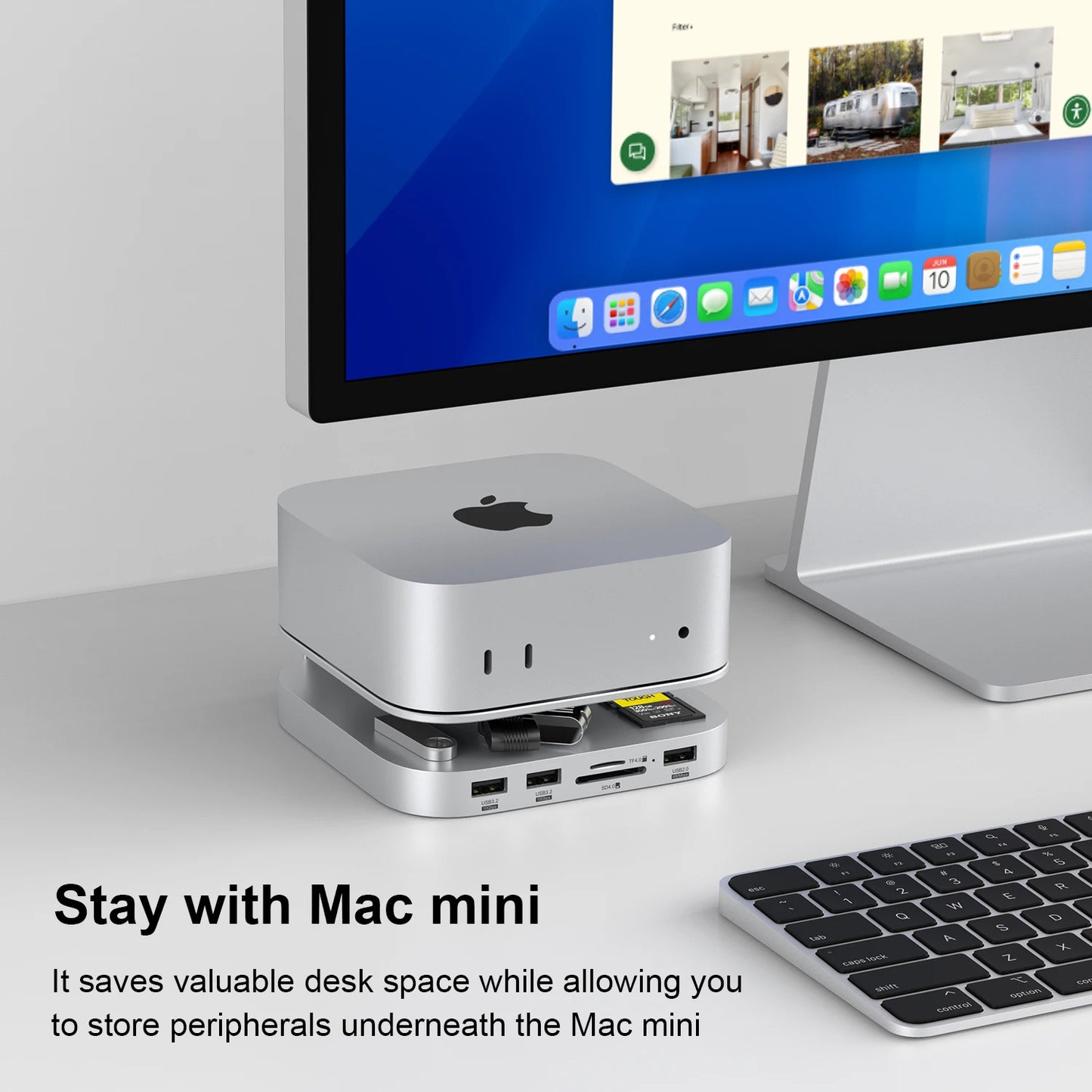 Aluminum Stand Hub for Mac Mini M4/M4 Pro